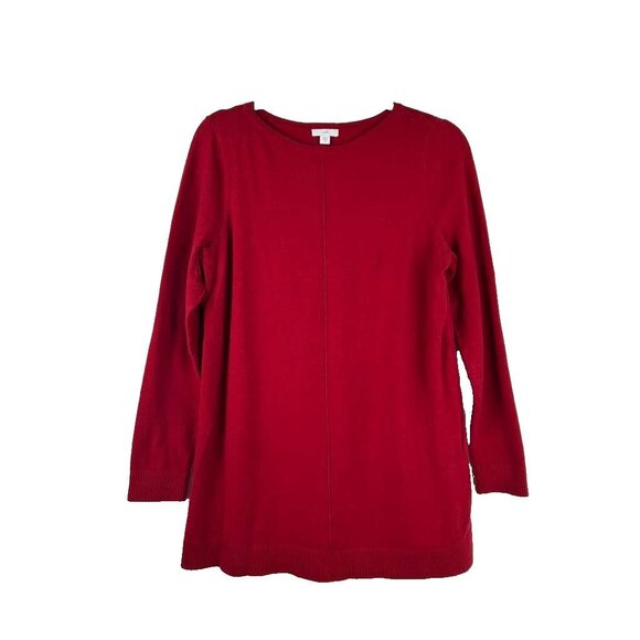 J. Jill Sweaters - J Jill Women's Medium Red Sweater Long Sleeve Round Neck Pullover